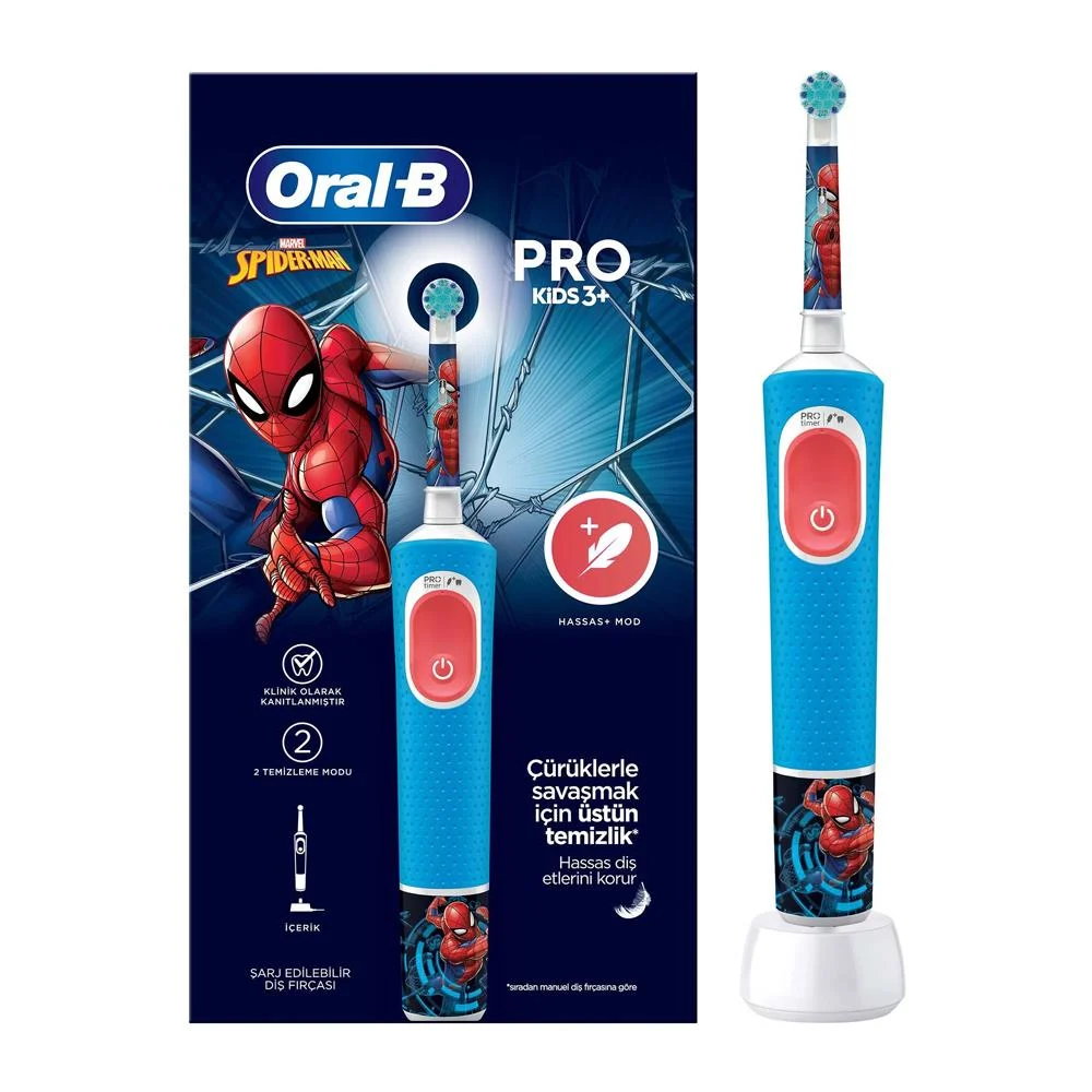 ORAL B VITALITY PRO SPIDERMAN ÖZEL SERİ ÇOCUKLAR İÇİN ŞARJ EDİLEBİLİ DİŞ FIRÇASI - Diş Bakımı kategorisi